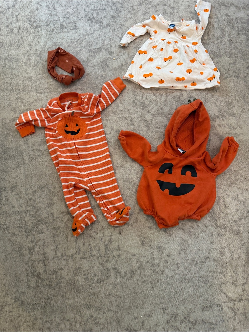 Old Navy Orange and Cream Pumpkin Halloween Outfit Set
